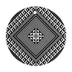 Geometric Pattern Vector Illustration Myxk9m   Round Ornament (two Sides) 