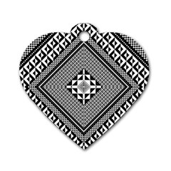 Geometric Pattern Vector Illustration Myxk9m   Dog Tag Heart (one Side) by dsgbrand