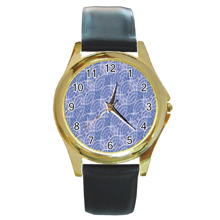 Modern Abstract Geometric Round Gold Metal Watch