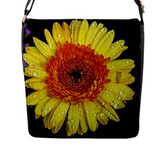 Yellow Flower Close Up Flap Messenger Bag (l)  by MichaelMoriartyPhotography