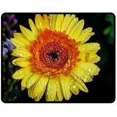 Yellow Flower Close Up Double Sided Fleece Blanket (medium)  by MichaelMoriartyPhotography