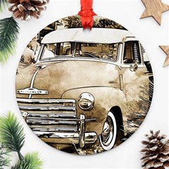 Vintage Chevrolet Pick Up Truck Ornament (round)  by MichaelMoriartyPhotography