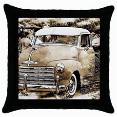 Vintage Chevrolet Pick up Truck Throw Pillow Case (Black)