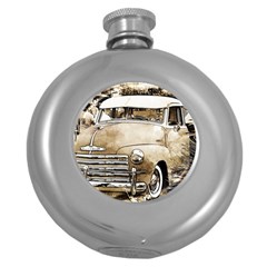 Vintage Chevrolet Pick Up Truck Round Hip Flask (5 Oz) by MichaelMoriartyPhotography