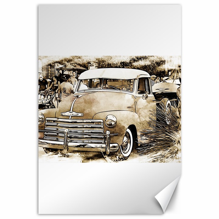 Vintage Chevrolet Pick up Truck Canvas 12  x 18  