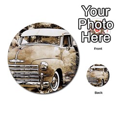 Vintage Chevrolet Pick Up Truck Multi-purpose Cards (round) 