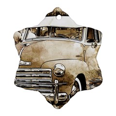 Vintage Chevrolet Pick Up Truck Snowflake Ornament (2-side) by MichaelMoriartyPhotography