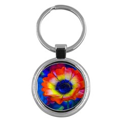 Tie Dye Flower Key Chains (round)  by MichaelMoriartyPhotography