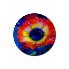 Tie Dye Flower Rubber Round Coaster (4 Pack) 