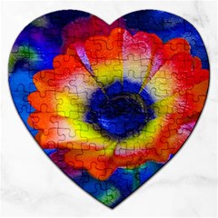 Tie Dye Flower Jigsaw Puzzle (heart) by MichaelMoriartyPhotography