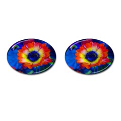 Tie Dye Flower Cufflinks (oval) by MichaelMoriartyPhotography