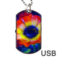 Tie Dye Flower Dog Tag Usb Flash (two Sides)  by MichaelMoriartyPhotography