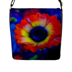 Tie Dye Flower Flap Messenger Bag (l)  by MichaelMoriartyPhotography