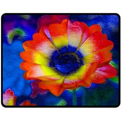 Tie Dye Flower Double Sided Fleece Blanket (medium)  by MichaelMoriartyPhotography