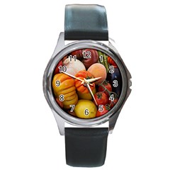 Heirloom Tomatoes Round Metal Watch by MichaelMoriartyPhotography