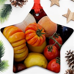 Heirloom Tomatoes Star Ornament (two Sides)  by MichaelMoriartyPhotography