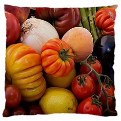 Heirloom Tomatoes Large Cushion Case (one Side) by MichaelMoriartyPhotography