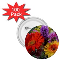 Colorful Flowers 1 75  Buttons (100 Pack) 