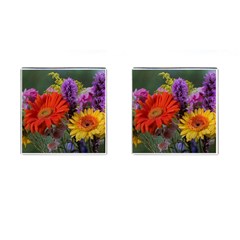 Colorful Flowers Cufflinks (square) by MichaelMoriartyPhotography