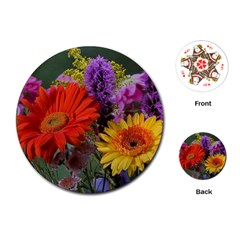 Colorful Flowers Playing Cards (round) 