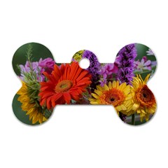 Colorful Flowers Dog Tag Bone (one Side) by MichaelMoriartyPhotography