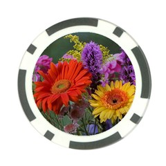 Colorful Flowers Poker Chip Card Guards (10 Pack) 