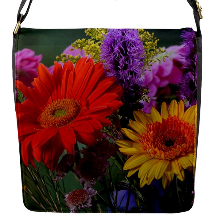 Colorful Flowers Flap Messenger Bag (S)