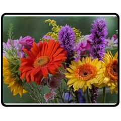 Colorful Flowers Double Sided Fleece Blanket (medium) 