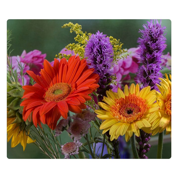 Colorful Flowers Double Sided Flano Blanket (Small) 