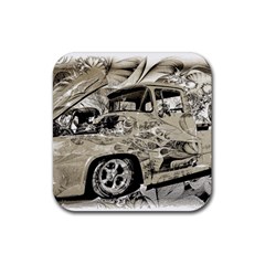 Old Ford Pick Up Truck  Rubber Coaster (square)  by MichaelMoriartyPhotography