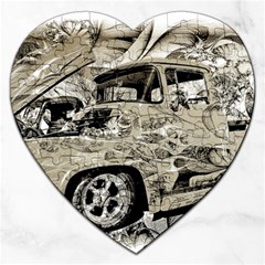 Old Ford Pick Up Truck  Jigsaw Puzzle (heart) by MichaelMoriartyPhotography