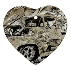 Old Ford Pick Up Truck  Heart Ornament (2 Sides) by MichaelMoriartyPhotography