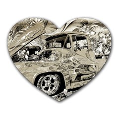 Old Ford Pick Up Truck  Heart Mousepads by MichaelMoriartyPhotography