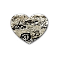 Old Ford Pick Up Truck  Rubber Coaster (heart)  by MichaelMoriartyPhotography