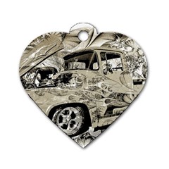 Old Ford Pick Up Truck  Dog Tag Heart (two Sides) by MichaelMoriartyPhotography