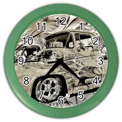 Old Ford Pick Up Truck  Color Wall Clocks by MichaelMoriartyPhotography