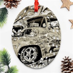 Old Ford Pick Up Truck  Oval Filigree Ornament (2-side)  by MichaelMoriartyPhotography