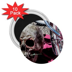 Skull And Bike 2 25  Magnets (10 Pack) 