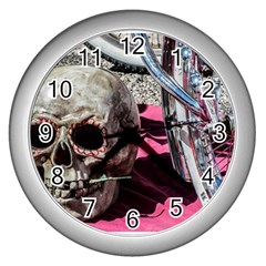 Skull And Bike Wall Clocks (silver) 