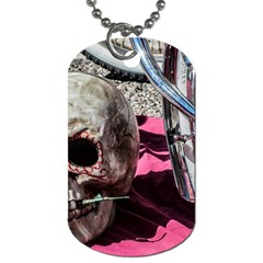 Skull And Bike Dog Tag (one Side)