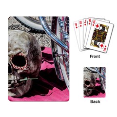 Skull And Bike Playing Card by MichaelMoriartyPhotography