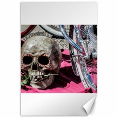 Skull And Bike Canvas 24  X 36  by MichaelMoriartyPhotography