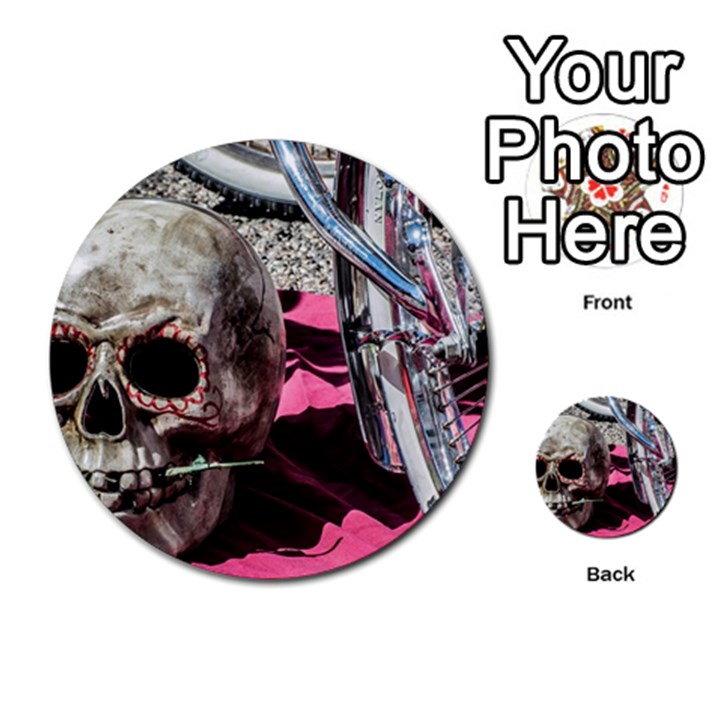 Skull and Bike Multi-purpose Cards (Round) 