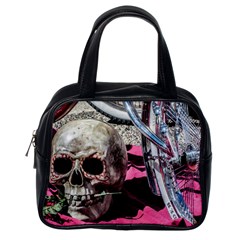 Skull And Bike Classic Handbags (one Side)