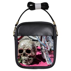 Skull And Bike Girls Sling Bags by MichaelMoriartyPhotography