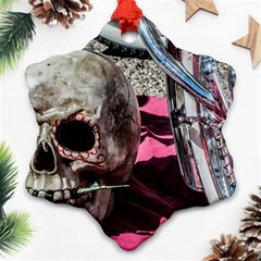 Skull And Bike Snowflake Ornament (2-side)