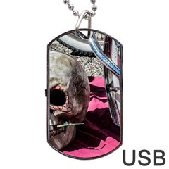 Skull And Bike Dog Tag Usb Flash (two Sides)  by MichaelMoriartyPhotography