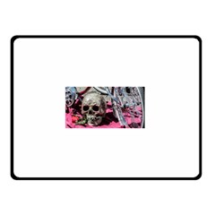 Skull And Bike Double Sided Fleece Blanket (small)  by MichaelMoriartyPhotography