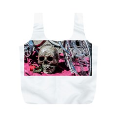 Skull And Bike Full Print Recycle Bags (m)  by MichaelMoriartyPhotography