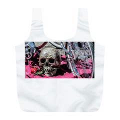 Skull And Bike Full Print Recycle Bags (l)  by MichaelMoriartyPhotography